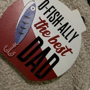 O-Fish-Ally The Best Dad wooden standing Sign